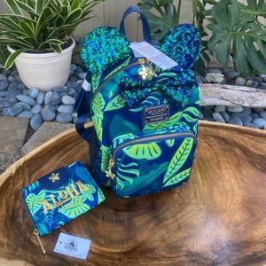 Loungefly Disney Aulani Paradise Vibes Backpack and Matching Wallet